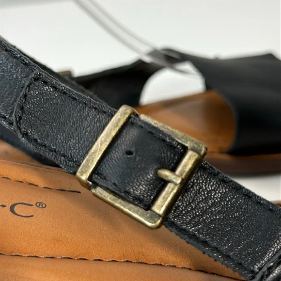 BOC Didi Black Leather Sandals Size 10 - Picture 12 of 15